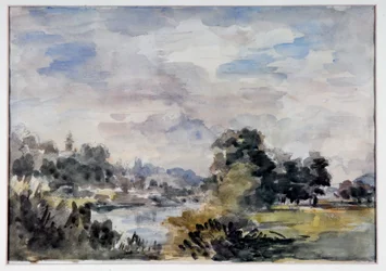 Utsikt nära Bridgnorth, ca 1925 (akvarell på papper)