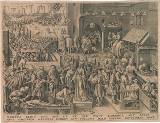 Justitia Justice från De sju dygderna, 1559.