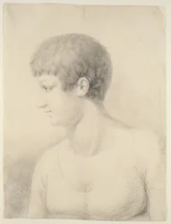 Porträtt av Pauline Runge, 1801 (svart krita på papper)