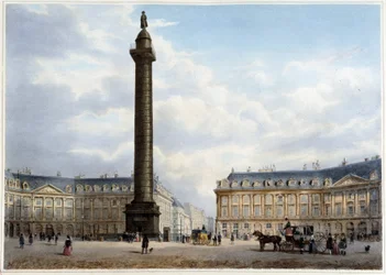 Column de la Place Vendôme - i "Walk in Paris and its environments", designad av Jacottet och Benoist, ca. 1840