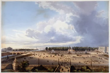 Place de la Concorde - i "Walk in Paris and its environments", designad av Jacottet och Benoist, ca. 1840