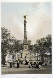 La fontaine du Chatelet - litografi av Benoist