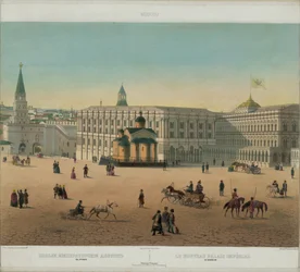 Stora Kremlpalatset från en panoramautsikt över Moskva i 10 delar, ca 1848