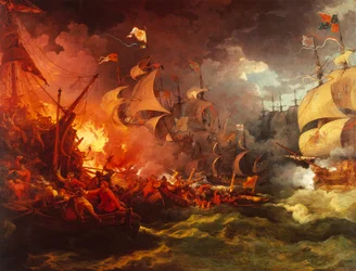 Nederlag för den spanska armadan, 8 augusti 1588