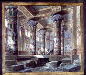 Scenografi av Philippe Chaperon för operan Aida av Giuseppe Verdi