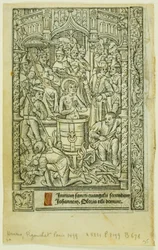 The Martyrdom of Saint John the Evangelist (recto) och December Calendar (verso), från Book of Hours