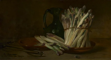 Stilleben med sparris, ca. 1880.