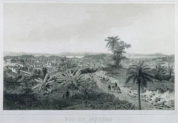 Nio panoramautsikt över Rio de Janeiro: Från sidan av landet Morro de Senado