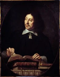 Man porträtt. Målning av Philippe de Champaigne (1602-1674) ca. Flamma.