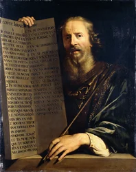 Moses håller de tio budorden