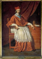 Hellängdsporträtt av kardinal Richelieu (1585-1642) Målning av Philippe de Champaigne (1602-1674)