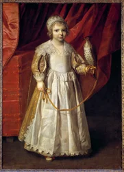 Porträtt av Anne Marie de Chevreuse (1624-1652) dotter till den store falkoneraren Claude de Lorraine, hertig av Chevreuse Målning av Philippe de Champaigne (1602-1674)