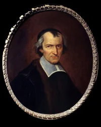 Porträtt av Antoine Arnauld dit le Grand Arnauld (1612-1694), fransk präst, teolog, filosof och matematiker, medlem av Jansenisternas målning av Philippe de Champaigne (1631-1684) 1600-talets sön. 0,69x0,57 m