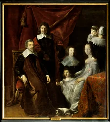 Familjen Henri Louis (Henri-Louis) Habert de Montmort (Montmor) (1600-1679), till höger, Henriette-Marie de Buade de Frontenac (Henriette Marie de Buade-Frontenac) (död 1676). Målning av Philippe De Champaigne (1602-1674). Olja på duk. Obligatorisk