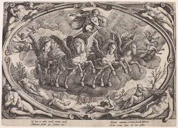 Apollo (Sol) med solvagnen (De fyra årstiderna med solen, titelblad)