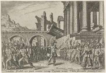 Israels folk delade sig mellan Tibni och Omri The Days of Doom of the Jewish People (serietitel)