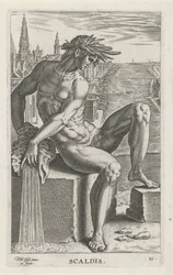 Riviergod Scaldis Scaldis (titel på objekt) Rivier- en zeegoden (serietitel) Eleganta porträtt av de marina halvgudarna och Amnicus-sälarna (serietitel)