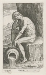 Riviergod Thames Thames (titel på objekt) Rivier- en zeegoden (serietitel) Eleganta porträtt av de marina halvgudarna och Amnicus-sälarna (serietitel)