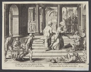 St Peter botar de lama vid den vackra porten