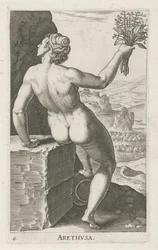 Vattennymfen Arethusa Arthvsa (titel på objekt) Stroom- en waternimfen (serietitel) Oceanitidnymfer, epihidrid potamidus naiads (serietitel)