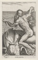 Zeegod Oceanus Oceanvs (titel på objekt) Rivier- en zeegoden (serietitel) Eleganta porträtt av de marina halvgudarna och sjölejonen (serietitel)