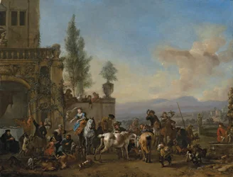 The Return from the Hunt (olja på panel)