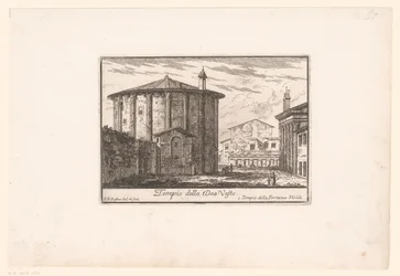 Utsikt över Vestas tempel Tempio della Dea Veste (titel på objekt) Utsikt över det antika och moderna Rom (serietitel) Varie Vedute di Roma Antica, e Moderna (serietitel)
