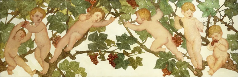 Putti busar i en vingård