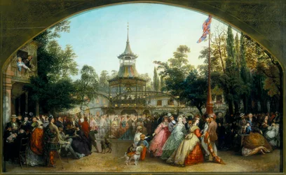 "Den dansande plattformen vid Cremorne Gardens", 1864.