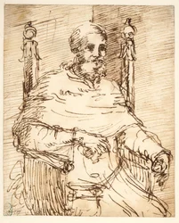 Porträtt av påven Julius II, efter Rafael