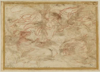 Ängeln som uppenbarar sig för Hagar i öknen, ca 1660 (rödkrita på papper)