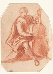 Viola da Gamba-Spieler, Dreiviertel von der Seite