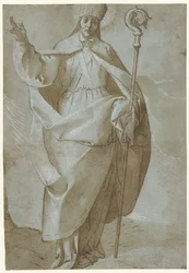 Saint Abbondio med miter och stav