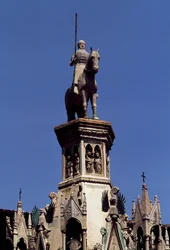 Ryttarstatyn av Cansignorio della Scala, Cansignorio della Scalas grav, verk av Bonino da Campione (1325-1397), Scaliger-gravar, Verona, Veneto, Italien