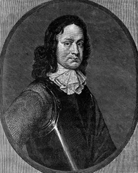 Porträtt av John Hampden (cirka 1595-1643), engelsk politiker, gravyr