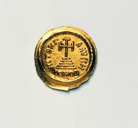 Solidus av den bysantinske kejsaren Heraclius, bysantinska mynt, 700-talet e.Kr.