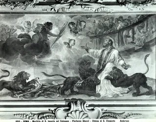 S:t Ignatius av Antiokias martyrskap i Colosseum (fresk) (s/v)