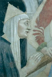 Detalj från The Legend of the True Cross som visar upptäckt och verifiering av True Cross, av Piero della Francesca