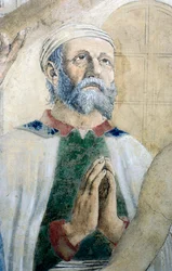 Detalj från The Legend of the True Cross som visar upptäckt och verifiering av True Cross, av Piero della Francesca