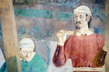 Detalj från The Legend of the True Cross som visar upptäckt och verifiering av True Cross, av Piero della Francesca