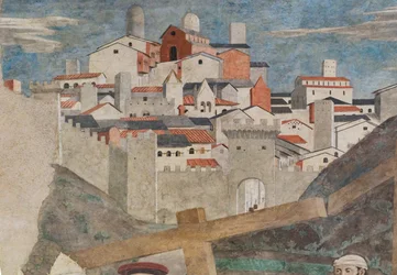 Upptäckten av de tre korsen och verifiering av korset, från Berättelserna om det sanna korset (fresco)