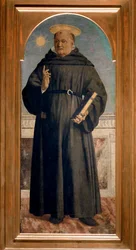 Polyptyk av Saint Augustine: Saint Nicholas of Tolentino - olja på panl