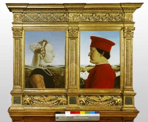 Porträtt av Federico da Montefeltro (Fredrik av Montefeltro), hertig av Urbino (1422-1482), och Battista Sforza (1446-1472)