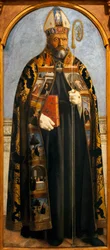 Saint Augustine - Målning av Piero della Francesca (ca 1415-1492), tempera på trä