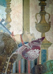 Legenden om det sanna korset, slaget vid Heraclius och Chosroes, detalj av en man som fått halsen avskuren, färdig fresk från 1464