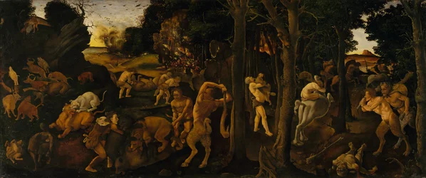 En jaktscen, c.1494-1500 (temperatur och olja överförd till masonit)