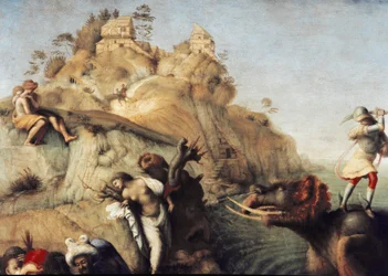 Perseus Freeing Andromeda, detalj (1510, olja på duk)