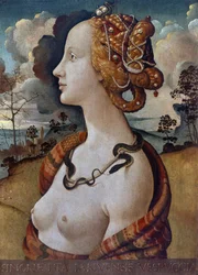 Porträtt av Simonetta Vespucci som Kleopatra (1453-1476)