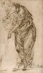Stående figur lutad mot en stav, c.1510