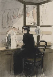 Kassörskan hos slaktaren, illustration från 